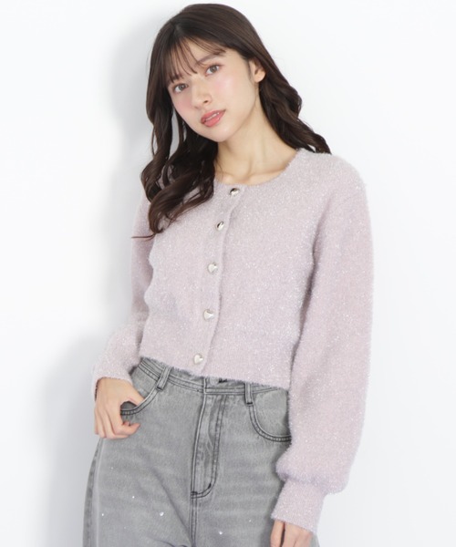 JILL by JILL STUART（ジルバイジルスチュアート）の「◇ ハートボタンラメフェザーカーディガン（ニット/セーター・レディース・ベージュ/ピンク/グレー・FREE）」の21枚目の写真