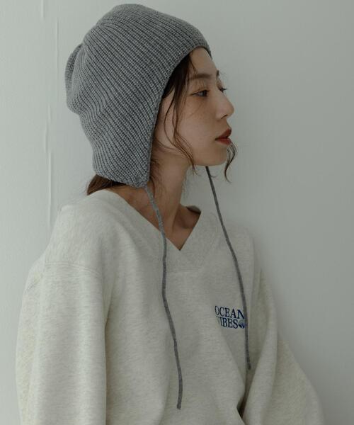 URBAN RESEARCH Sonny Label（アーバンリサーチサニーレーベル）の「イヤーニットキャップ（ニットキャップ/ビーニー・レディース・グレー/チャコールグレー・ONE）」の3枚目の写真