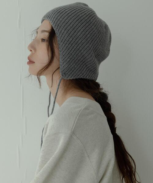 URBAN RESEARCH Sonny Label（アーバンリサーチサニーレーベル）の「イヤーニットキャップ（ニットキャップ/ビーニー・レディース・グレー/チャコールグレー・ONE）」の6枚目の写真