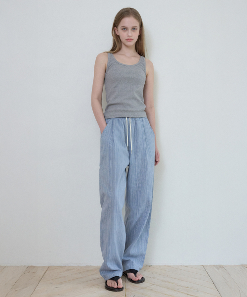 WEDNESDAYOASISFORWOMEN(ウェンズデー オアシス フォー ウーマン)の「W/ボヘミアンストライプバンディングパンツ_BLUE(W25-PT10)(その他パンツ・レディース・ブルー・MEDIUM/LARGE)」の3枚目の写真