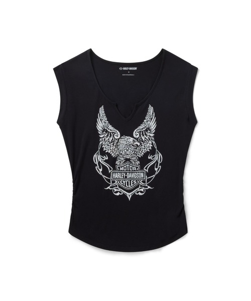 Harley-Davidson(ハーレーダビッドソン)の「H-D(R)Born to Fly ノッチネック ノースリーブTシャツ(Tシャツ/カットソー・レディース・ブラック系その他・SMALL/MEDIUM/LARGE/X-SMALL)」の1枚目の写真