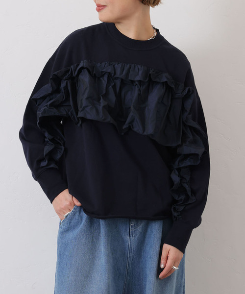 JOURNAL STANDARD LUXE（ジャーナルスタンダード　ラックス）の「タフタ フリルプルオーバー（その他トップス・レディース・ブラック/ネイビー/アイボリー・FREE）」の3枚目の写真