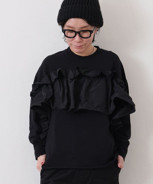 JOURNAL STANDARD LUXE（ジャーナルスタンダード　ラックス）の「タフタ フリルプルオーバー（その他トップス・レディース・ブラック/ネイビー/アイボリー・FREE）」の2枚目の写真