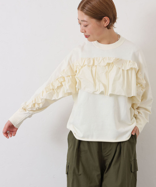 JOURNAL STANDARD LUXE（ジャーナルスタンダード　ラックス）の「タフタ フリルプルオーバー（その他トップス・レディース・ブラック/ネイビー/アイボリー・FREE）」の8枚目の写真