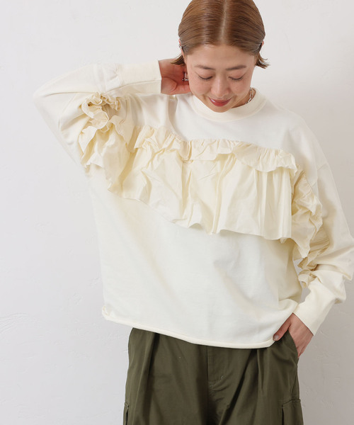 JOURNAL STANDARD LUXE（ジャーナルスタンダード　ラックス）の「タフタ フリルプルオーバー（その他トップス・レディース・ブラック/ネイビー/アイボリー・FREE）」の10枚目の写真