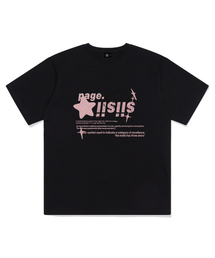 ピンククロムシシスタープリンティング半袖Tシャツブラック
