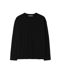 リップヘンリーネックロングスリーブTシャツ[ブラック]