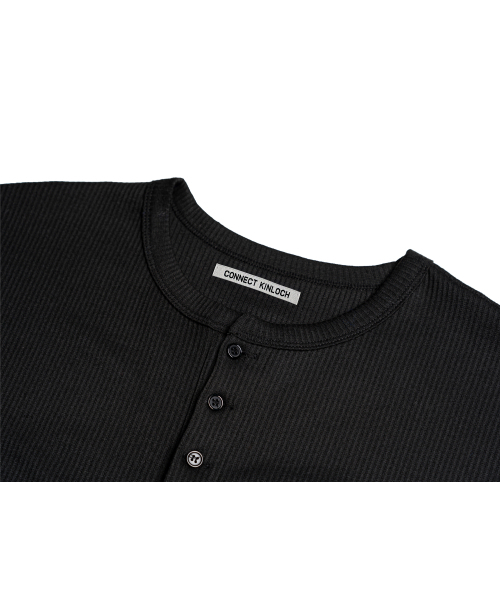 CONNECT KINLOCH（コネクトキンロック）の「リップヘンリーネックロングスリーブTシャツ[ブラック]（Tシャツ/カットソー・メンズ・ブラック・SMALL/MEDIUM/LARGE）」の3枚目の写真