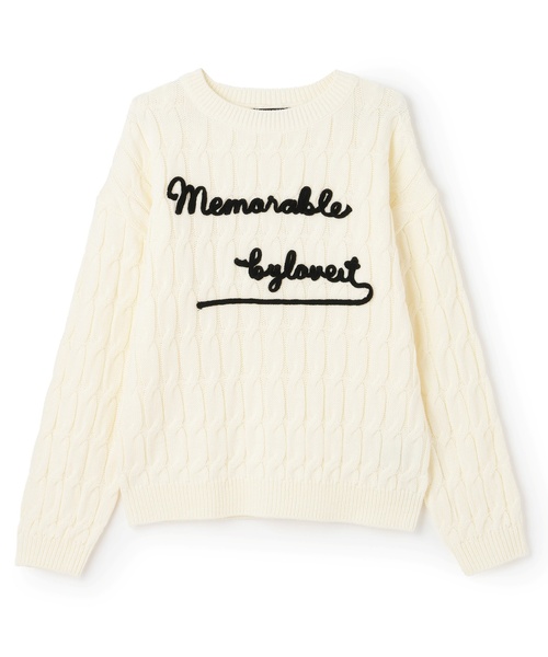 by LOVEiT（バイラビット）の「ケーブルコード刺しゅうニット（ニット/セーター・キッズ・オフホワイト/グレー/ピンク・120cm/150cm/130cm/140cm）」の7枚目の写真