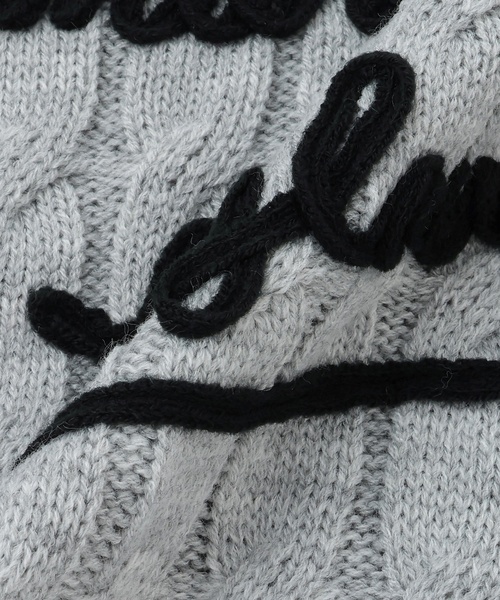 by LOVEiT（バイラビット）の「ケーブルコード刺しゅうニット（ニット/セーター・キッズ・オフホワイト/グレー/ピンク・120cm/150cm/130cm/140cm）」の13枚目の写真