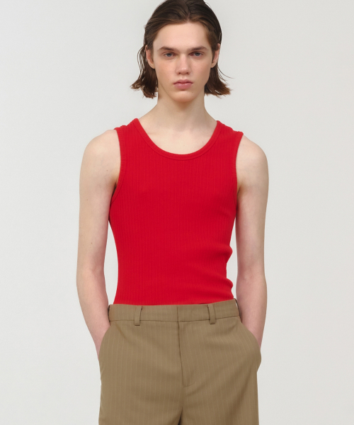 MOONSUN(ムーンサン)の「UNISEX, Basic Ribbed Sleeveless / Red(Tシャツ/カットソー・レディース・その他・SMALL/MEDIUM/LARGE)」の2枚目の写真