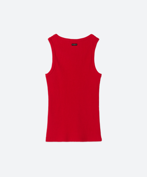 MOONSUN(ムーンサン)の「UNISEX, Basic Ribbed Sleeveless / Red(Tシャツ/カットソー・レディース・その他・SMALL/MEDIUM/LARGE)」の4枚目の写真