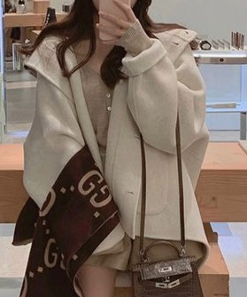 セール】Aラインフードショートコート／大人フェミニン（その他