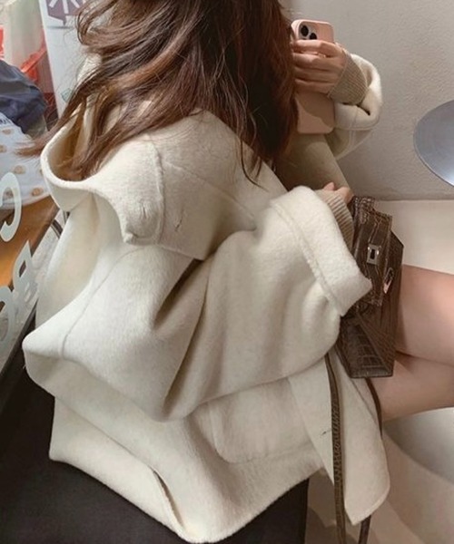 セール】Aラインフードショートコート／大人フェミニン（その他