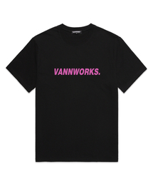 ベーシックロゴオーバーサイズ半袖Tシャツ (VS0104) ブラック/ピンク