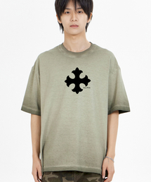 クロスフラリー ピグメント 半袖Tシャツ カーキ