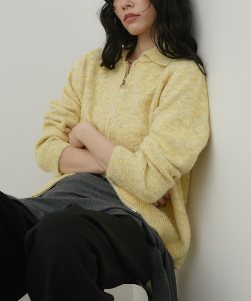 ダブルジップミックスポロニット（ニット/セーター）｜Aunt Marie's