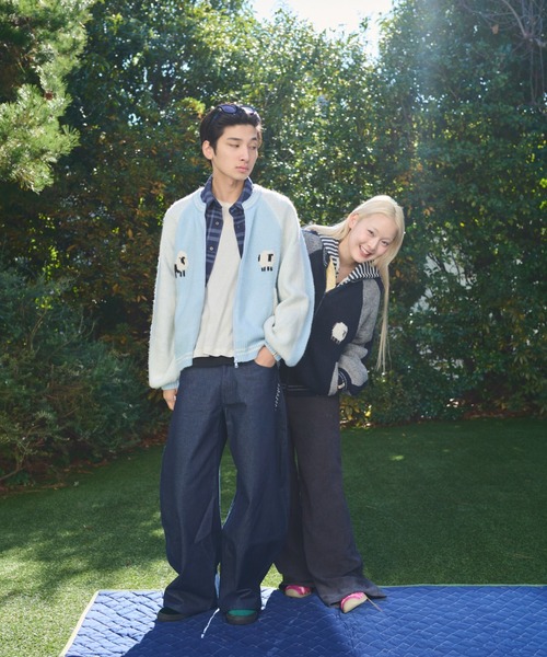 common gull products.（コモンガルプロダクツ）の「羊を数えて1匹2匹...スカジャンニット（ニット/セーター・レディース・ライトブルー/ネイビー/ボルドー・SMALL/MEDIUM/LARGE）」の4枚目の写真