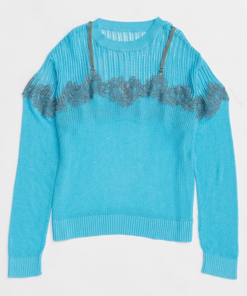 Lace-Combi Mesh Knit Pullover/レースコンビニットプルオーバー