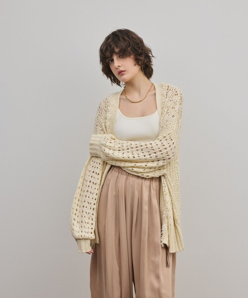 GRACE CONTINENTAL（グレースコンチネンタル）の「zipミドルニットカーディガン（カーディガン/ボレロ・レディース・ブラウン/キナリ・36）」の12枚目の写真