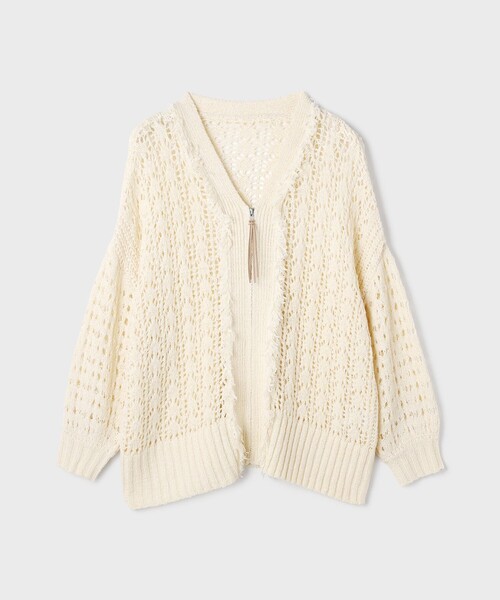 GRACE CONTINENTAL（グレースコンチネンタル）の「zipミドルニットカーディガン（カーディガン/ボレロ・レディース・ブラウン/キナリ・36）」の17枚目の写真