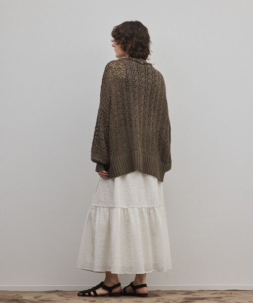 GRACE CONTINENTAL（グレースコンチネンタル）の「zipミドルニットカーディガン（カーディガン/ボレロ・レディース・ブラウン/キナリ・36）」の19枚目の写真