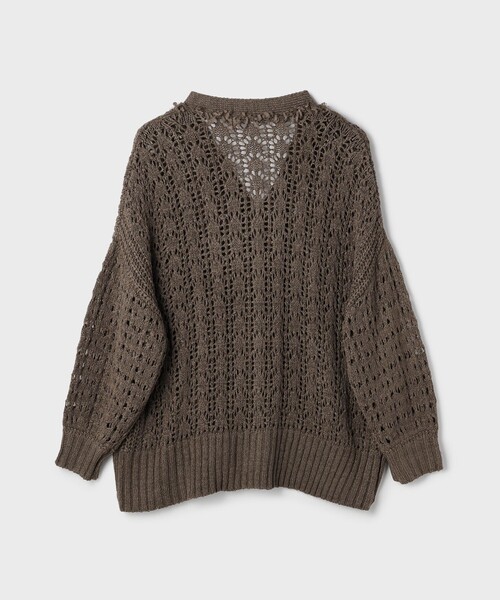 GRACE CONTINENTAL（グレースコンチネンタル）の「zipミドルニットカーディガン（カーディガン/ボレロ・レディース・ブラウン/キナリ・36）」の8枚目の写真