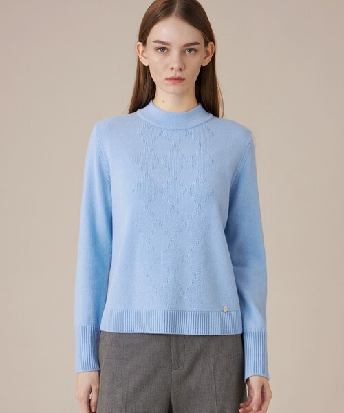 MACKINTOSH LONDON(マッキントッシュ ロンドン)の「ウールカシミヤアーガイルニット(ニット/セーター・レディース・ネイビー/ブルー系その他2/ホワイト系その他・38)」の3枚目の写真