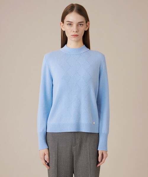 MACKINTOSH LONDON(マッキントッシュ ロンドン)の「ウールカシミヤアーガイルニット(ニット/セーター・レディース・ネイビー/ブルー系その他2/ホワイト系その他・38)」の4枚目の写真