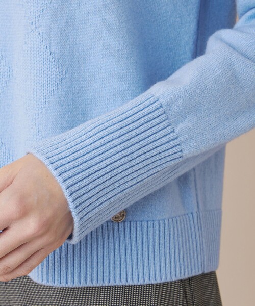 MACKINTOSH LONDON(マッキントッシュ ロンドン)の「ウールカシミヤアーガイルニット(ニット/セーター・レディース・ネイビー/ブルー系その他2/ホワイト系その他・38)」の7枚目の写真