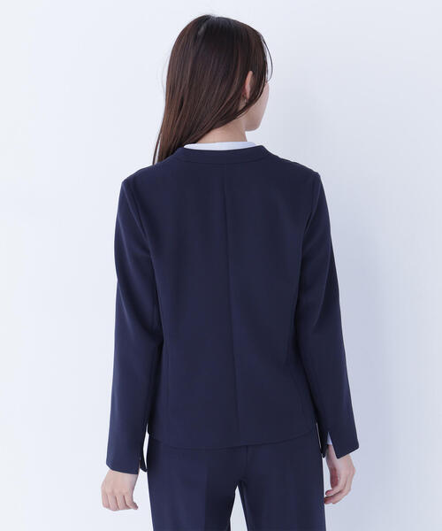 NATURAL BEAUTY BASIC（ナチュラルビューティーベーシック）の「◇ダブルクロスストレッチ SETUP ノーカラージャケット（ノーカラージャケット・レディース・ブラック/ネイビー・LARGE/MEDIUM/SMALL）」の21枚目の写真