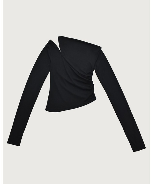 kiehtova（キエトヴァ）の「【kiehtova】ONE SHOULDER DRAPE TOPS/ワンショルダードレープトップス（Tシャツ/カットソー・レディース・サックスブルー/ブラック/ベージュ・FREE）」の16枚目の写真