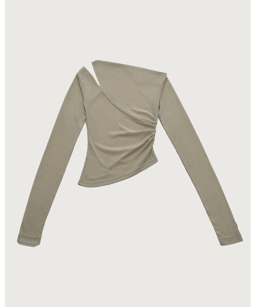 kiehtova（キエトヴァ）の「【kiehtova】ONE SHOULDER DRAPE TOPS/ワンショルダードレープトップス（Tシャツ/カットソー・レディース・サックスブルー/ブラック/ベージュ・FREE）」の20枚目の写真