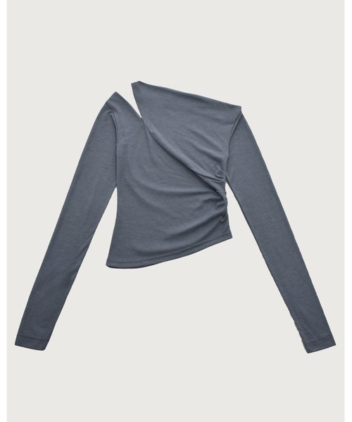 kiehtova（キエトヴァ）の「【kiehtova】ONE SHOULDER DRAPE TOPS/ワンショルダードレープトップス（Tシャツ/カットソー・レディース・サックスブルー/ブラック/ベージュ・FREE）」の11枚目の写真