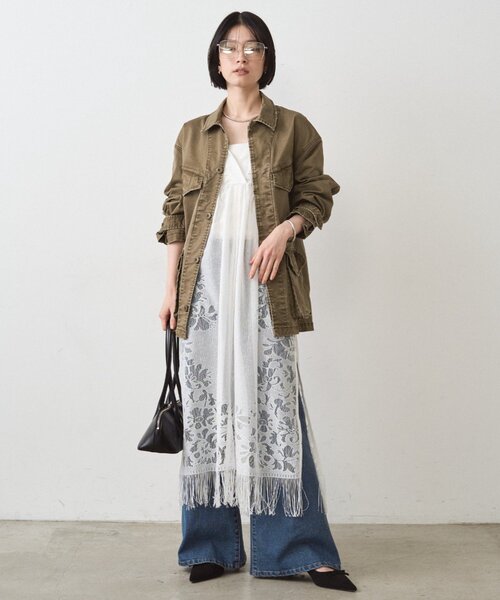 LOUNGEDRESS（ラウンジドレス）の「ヴィンテージライクミリタリージャケット（その他アウター・レディース・カーキ・FREE）」の7枚目の写真