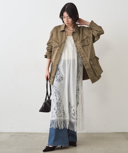 LOUNGEDRESS（ラウンジドレス）の「ヴィンテージライクミリタリージャケット（その他アウター・レディース・カーキ・FREE）」の9枚目の写真
