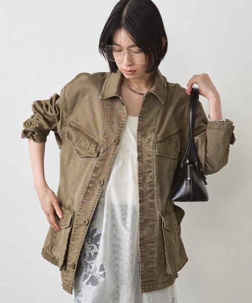 LOUNGEDRESS（ラウンジドレス）の「ヴィンテージライクミリタリージャケット（その他アウター・レディース・カーキ・FREE）」の13枚目の写真