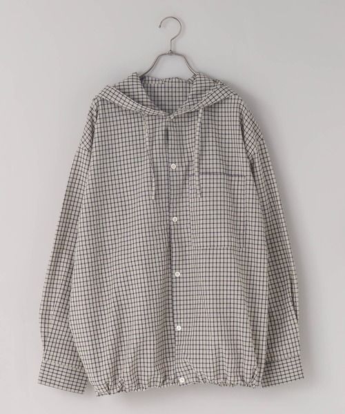 LOWRYS FARM（ローリーズファーム）の「【LFM(U)】フーディーチェックシャツ　 639522（シャツ/ブラウス・メンズ・チャコールグレー/ベージュ・MEDIUM/LARGE）」の11枚目の写真