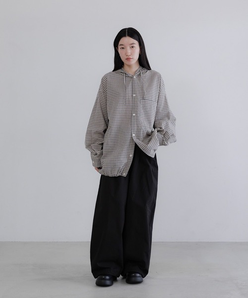 LOWRYS FARM（ローリーズファーム）の「【LFM(U)】フーディーチェックシャツ　 639522（シャツ/ブラウス・メンズ・チャコールグレー/ベージュ・MEDIUM/LARGE）」の17枚目の写真