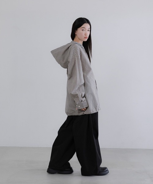 LOWRYS FARM（ローリーズファーム）の「【LFM(U)】フーディーチェックシャツ　 639522（シャツ/ブラウス・メンズ・チャコールグレー/ベージュ・MEDIUM/LARGE）」の18枚目の写真