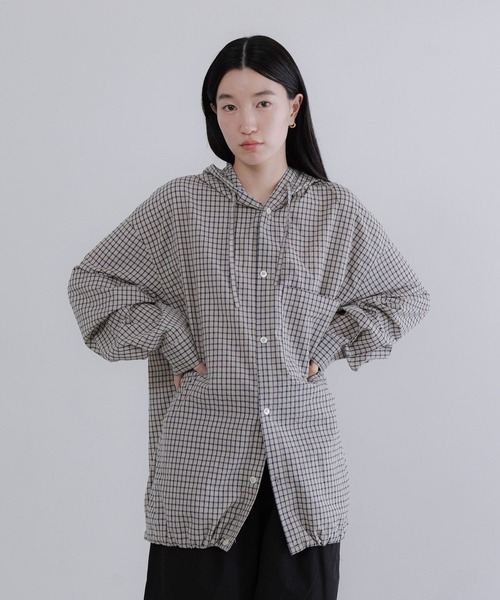 LOWRYS FARM（ローリーズファーム）の「【LFM(U)】フーディーチェックシャツ　 639522（シャツ/ブラウス・メンズ・チャコールグレー/ベージュ・MEDIUM/LARGE）」の19枚目の写真