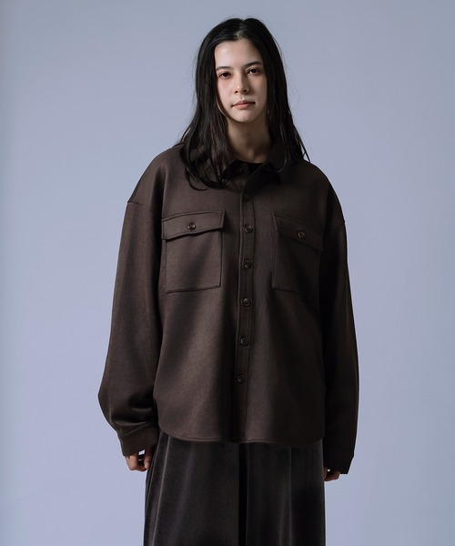 NULL(ヌル)の「【nl】【Unisex】スエード風ポンチダブルフラップポケシャツ(シャツ/ブラウス・メンズ・ベージュ/キャメル/ブラウン・MEDIUM/LARGE)」の15枚目の写真