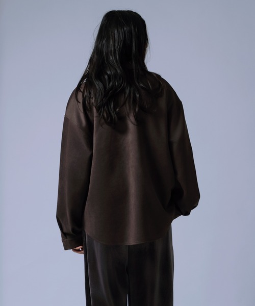 NULL(ヌル)の「【nl】【Unisex】スエード風ポンチダブルフラップポケシャツ(シャツ/ブラウス・メンズ・ベージュ/キャメル/ブラウン・MEDIUM/LARGE)」の17枚目の写真