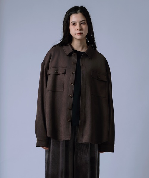 NULL(ヌル)の「【nl】【Unisex】スエード風ポンチダブルフラップポケシャツ(シャツ/ブラウス・メンズ・ベージュ/キャメル/ブラウン・MEDIUM/LARGE)」の18枚目の写真