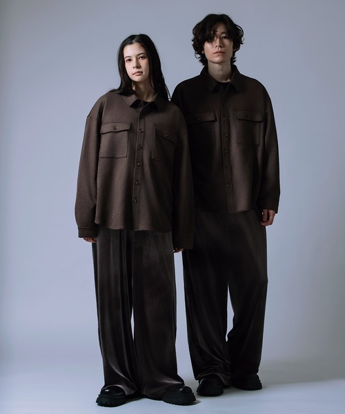 NULL(ヌル)の「【nl】【Unisex】スエード風ポンチダブルフラップポケシャツ(シャツ/ブラウス・メンズ・ベージュ/キャメル/ブラウン・MEDIUM/LARGE)」の19枚目の写真