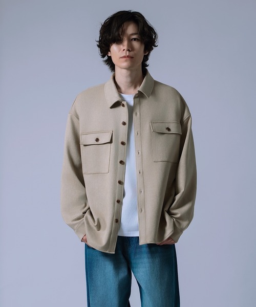 NULL(ヌル)の「【nl】【Unisex】スエード風ポンチダブルフラップポケシャツ(シャツ/ブラウス・メンズ・ベージュ/キャメル/ブラウン・MEDIUM/LARGE)」の20枚目の写真