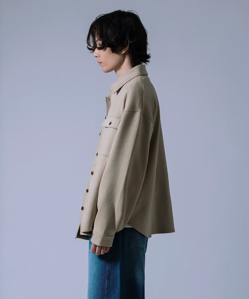 NULL(ヌル)の「【nl】【Unisex】スエード風ポンチダブルフラップポケシャツ(シャツ/ブラウス・メンズ・ベージュ/キャメル/ブラウン・MEDIUM/LARGE)」の21枚目の写真
