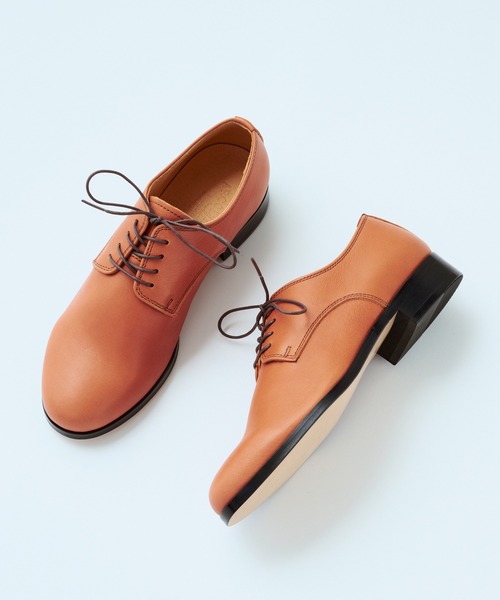 ARCOLLETTA PADRONE(アルコレッタ パドローネ)の「【ARCOLLETTA PADRONE】別注 EX DERBY PLAIN TOE AP8686-2001-24A(ドレスシューズ・メンズ・キャメル/ブラック・42/41/40)」の2枚目の写真