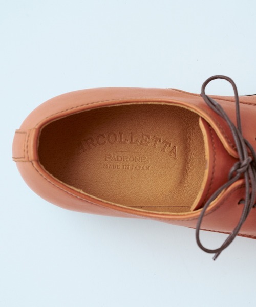 ARCOLLETTA PADRONE(アルコレッタ パドローネ)の「【ARCOLLETTA PADRONE】別注 EX DERBY PLAIN TOE AP8686-2001-24A(ドレスシューズ・メンズ・キャメル/ブラック・42/41/40)」の10枚目の写真