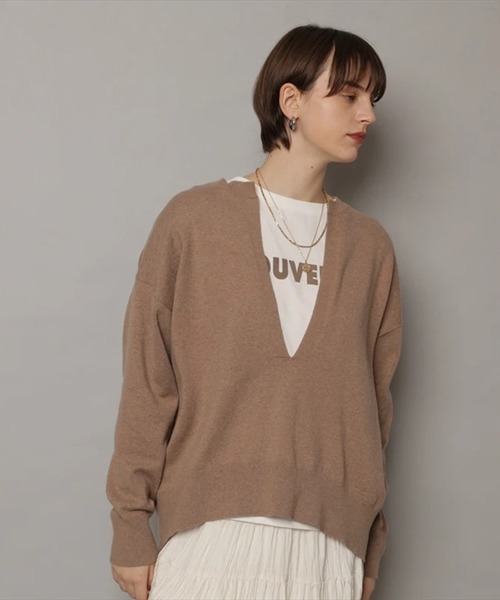 CADUNE(カデュネ)の「スプリングキーネックニット(ニット/セーター・レディース・ミント/ネイビー/モカ/ターコイズブルー/ホワイト・38)」の9枚目の写真